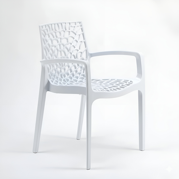 Modern Indoor / Outdoor Chair | Spiderweb Design & Stackable | YH-675