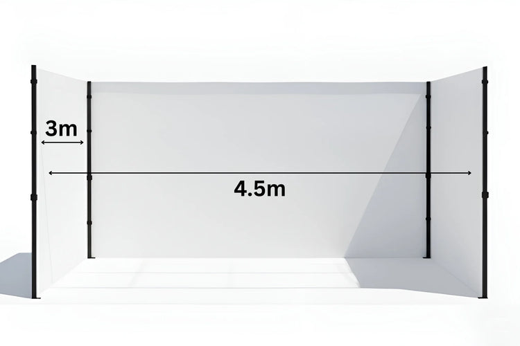 White Gazebo 3m x 4.5m Side Walls only. Outdoor Panels for Privacy on a white background