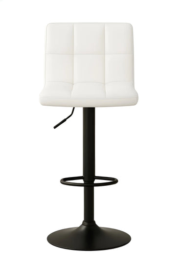 White bar stool with black base on a white background