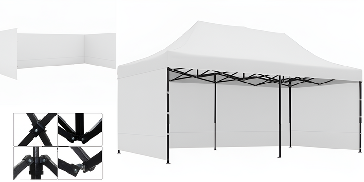 Gazebo Steel 3m x 6m Heavy Duty | 3 Side Walls | Weather Resistant