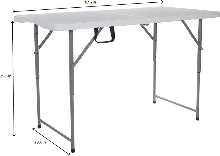 4ft 1.2m Plastic Folding Table, Indoor Outdoor Portable Handle Picnic folding table