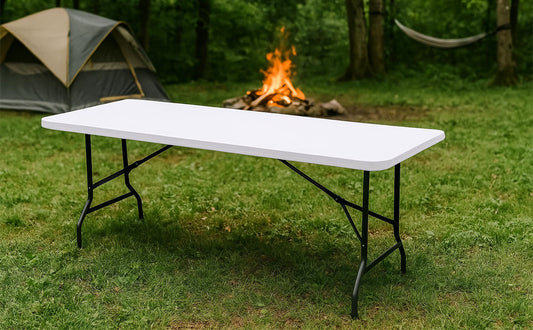 6ft 1.8m Plastic Folding Table, Indoor Outdoor Portable Handle Picnic folding table