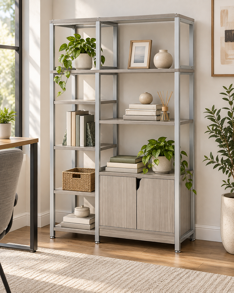 Multi-Tier Bookshelf & Storage Cabinet 110