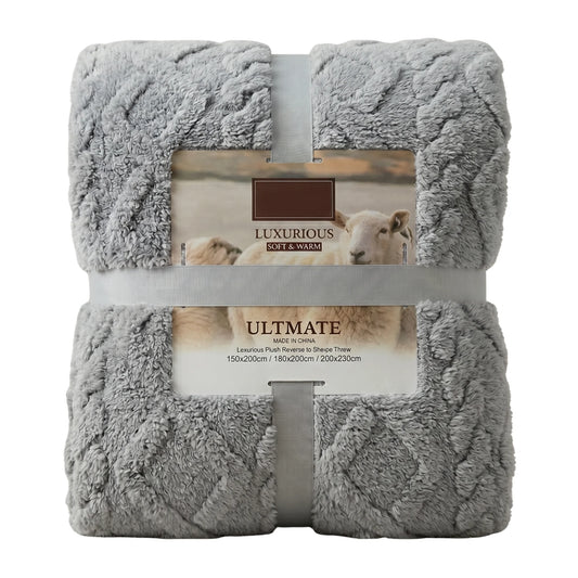 Luxury plush sherpa blanket 200x230cm assorted colours soft warm winter bed throw Blanket 166