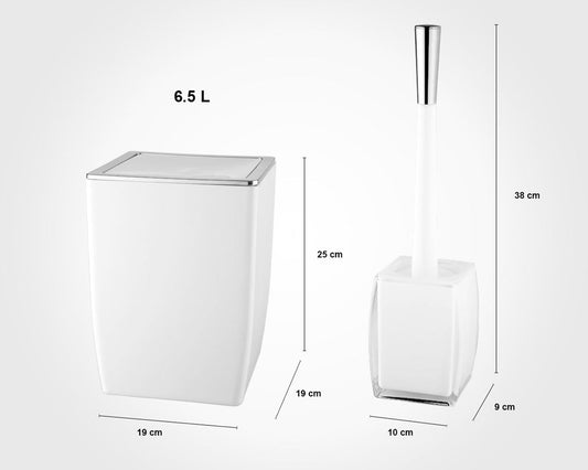 White & Gold Square Bathroom 6pc 180800