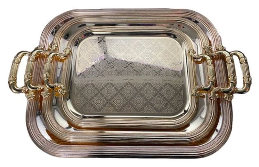 3PC Serving Tray Gold