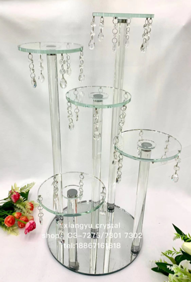Glass Candle Crystal Stand 5 Section AAA-2