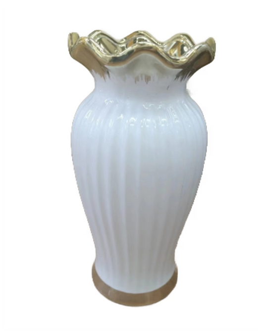 White and Gold Vase 2023-3C