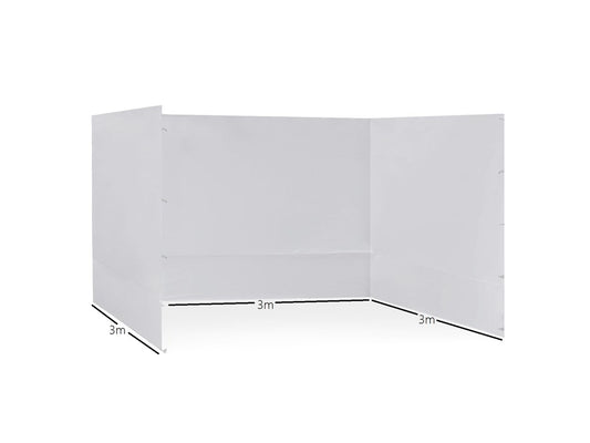 Gazebo 3m x 3m 3 Side walls Only White