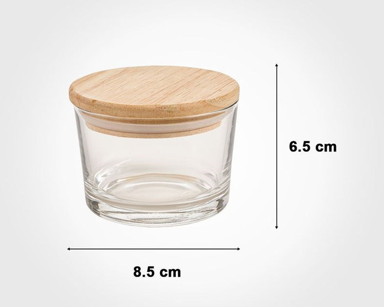 Glass Container With Wooden Lid 190mL 221059