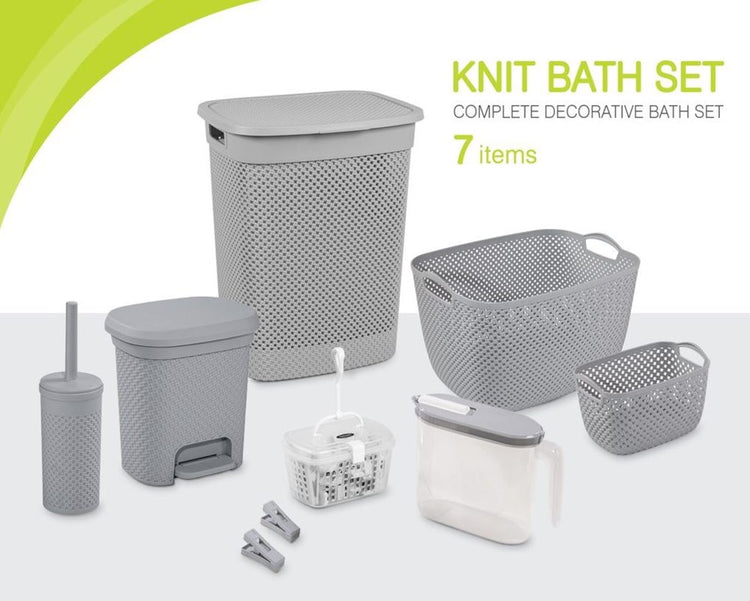 Knit Bathroom Accessories Set 7pc 221335