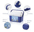 Blue 22-liter GiNT cooler box with a white lid, handle, and a non-slip bottom AS.