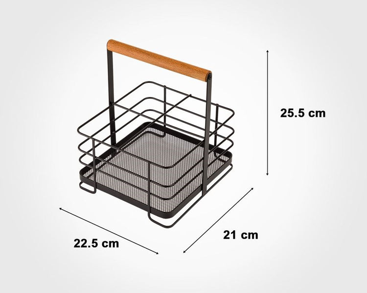 Square Metal Stand With Wooden Handle 231900