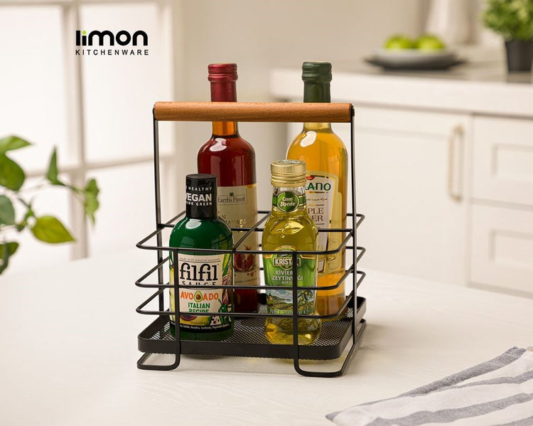 Square Metal Stand With Wooden Handle 231900