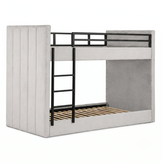 4879 Single Size Velvet Bunk Bed Frame