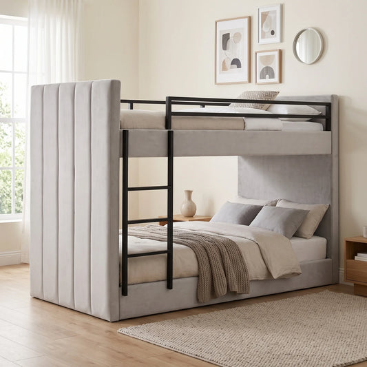 4879 Single Size Velvet Bunk Bed Frame