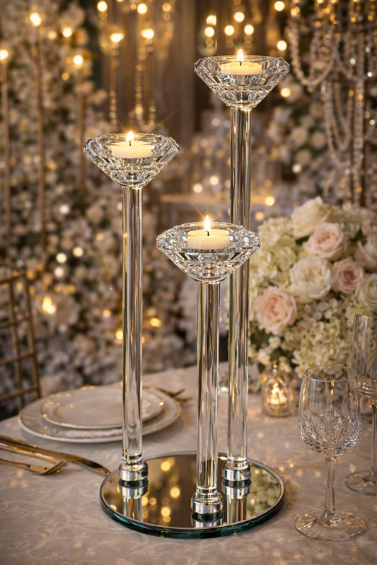 Glass Crystal Candle Stand 7275-31