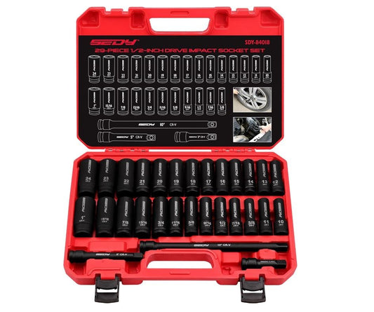 29pc 1/2'' Dr Impact Socket Set 84018