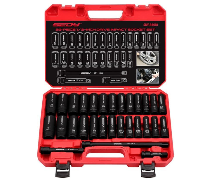 29pc 1/2'' Dr Impact Socket Set 84018