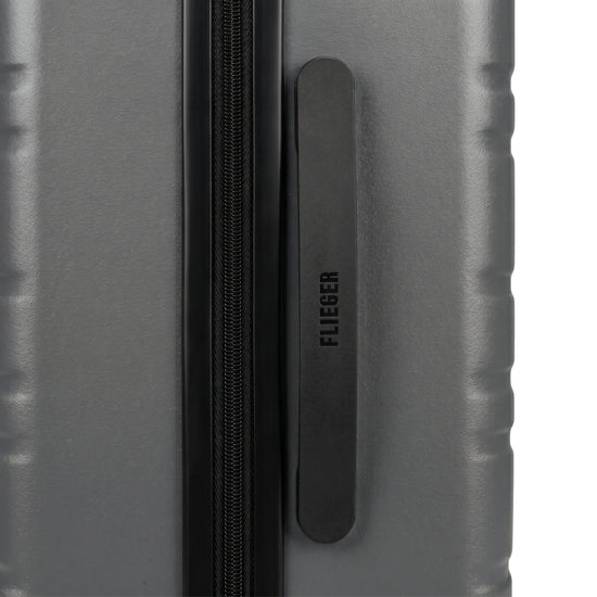 FLIEGER 8844 3pc hard shell suitcase set in black, navy, champagne, and grey featuring 360 degree mobility and lightweight spinner design.