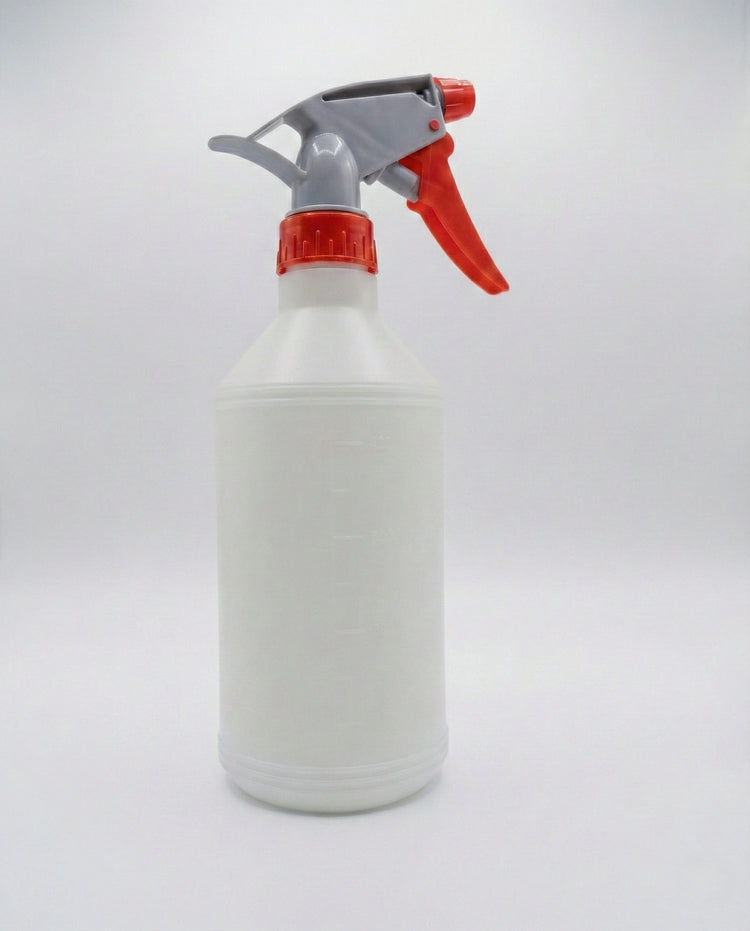 Durable 400mL plastic trigger spray bottle with visible volume measurement markings, an adjustable nozzle head, and an ergonomic handle.