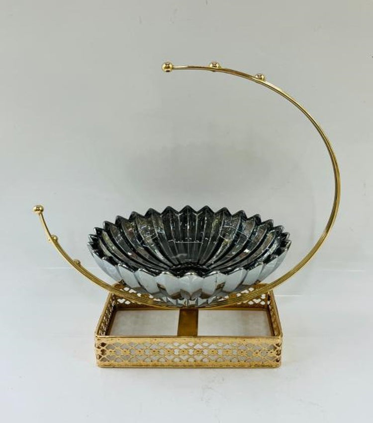 Fruit Stand Glass Gold AAA-6