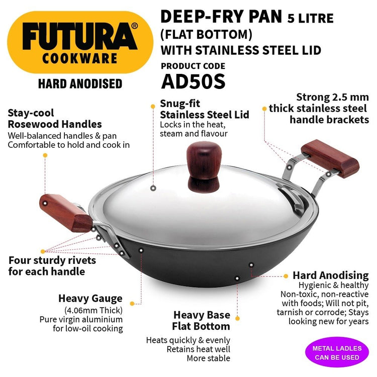 Futura Deep Fry Pan Kadhai 5L AD50S