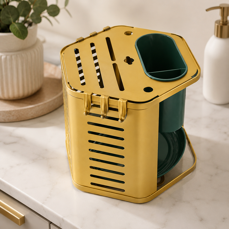 Rotatable Cutlery Holder Gold AE-1677A