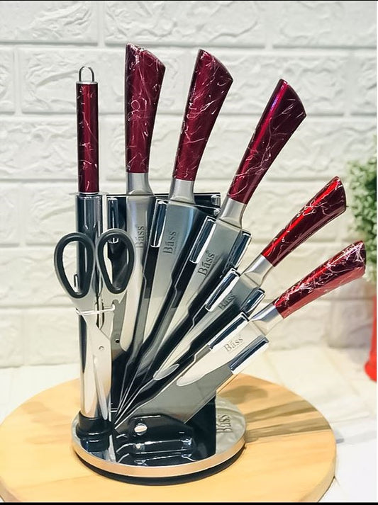 Knife Set 8pc Red B11214
