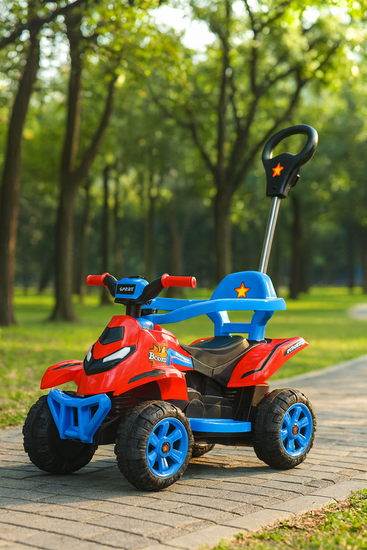 Kids 6V electric quad bike walker ride on with safety guardrail and push handle 991 BBL-MB0356