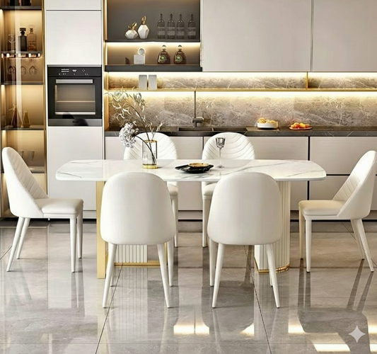 Aria Stone Oval Dining Set – BY-#707