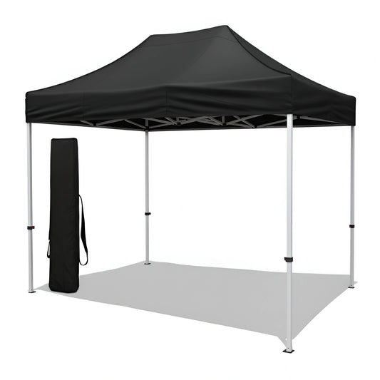Black Gazebo Aluminium 3m x 4.5m Heavy Duty | 3 Side Walls | Outdoor Event Shelter