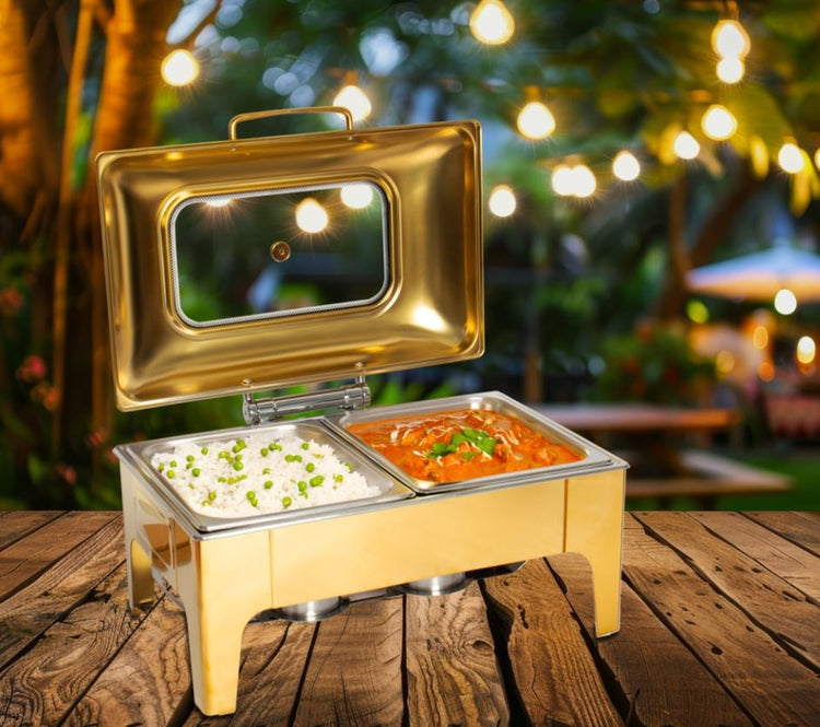 Gold Rectangle Chafing Dish 9L CF027QJ