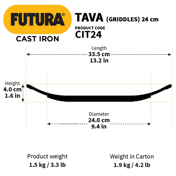 Futura Cast Iron 2L Tawa CIT24