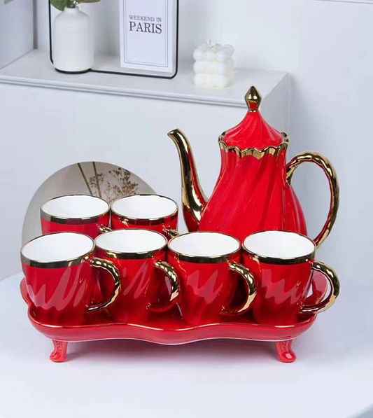 Tea Pot and Cup 8pc D-3