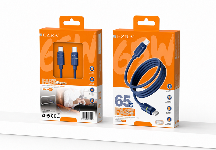 Ezra 65W USB-C Fast Data Cable 1.2M | RGB Light | DC411