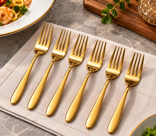 Gold Fork Stainless Steel 6pc