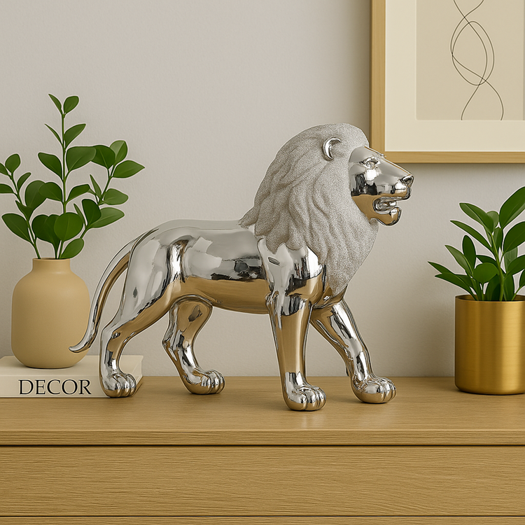 Silver and Gold Lion Figurine SZ03