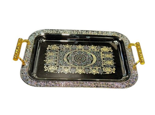 Serving Tray 5703-PG-3P 3pc Gold & Silver