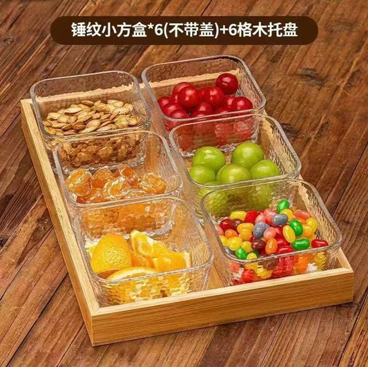 Glass Snack Tray 6pc AAA-3