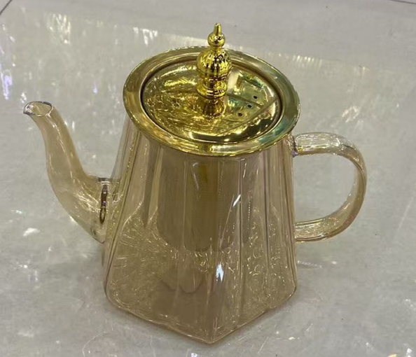 Glass Tea Kettle 800ml Gold DD17014