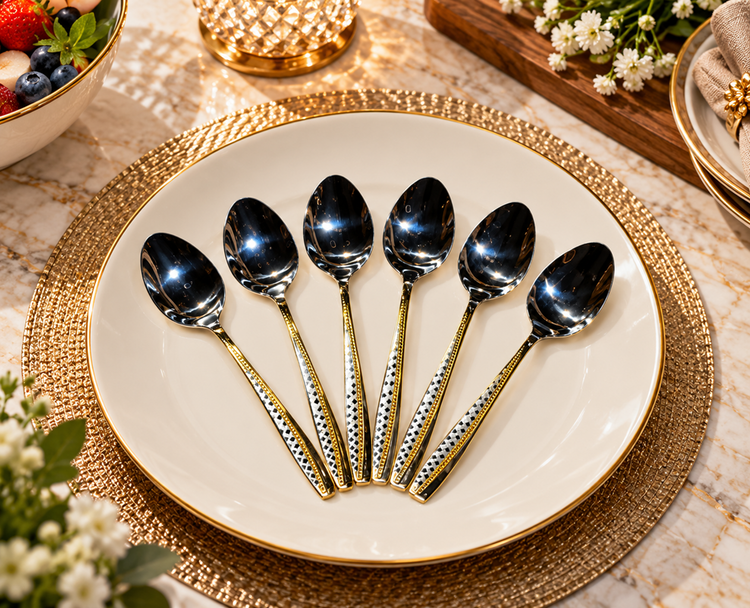 Tea Spoon Gold & Silver 6pc