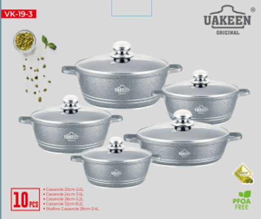 Die Cast Granite Cookware 10pc Set VK-19-3