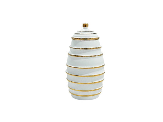 Ceramic Jar White & Gold XL042