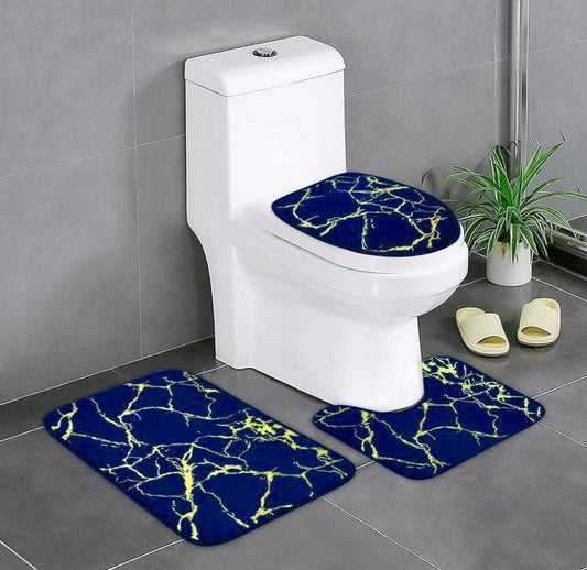 Bathroom Mat set 3pcs A26-16 Navy Blue