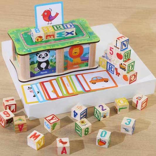 Word Spelling Building Block Box
