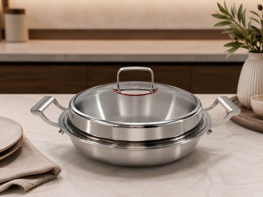 S/S Wok with Lid 30cm