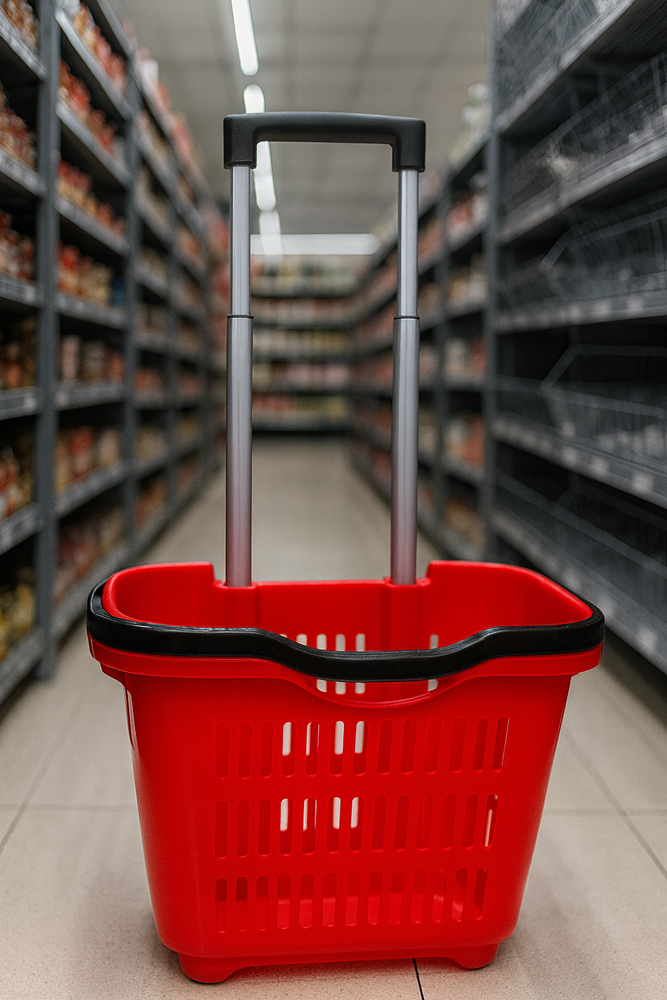 Red Shopping Trolley Basket