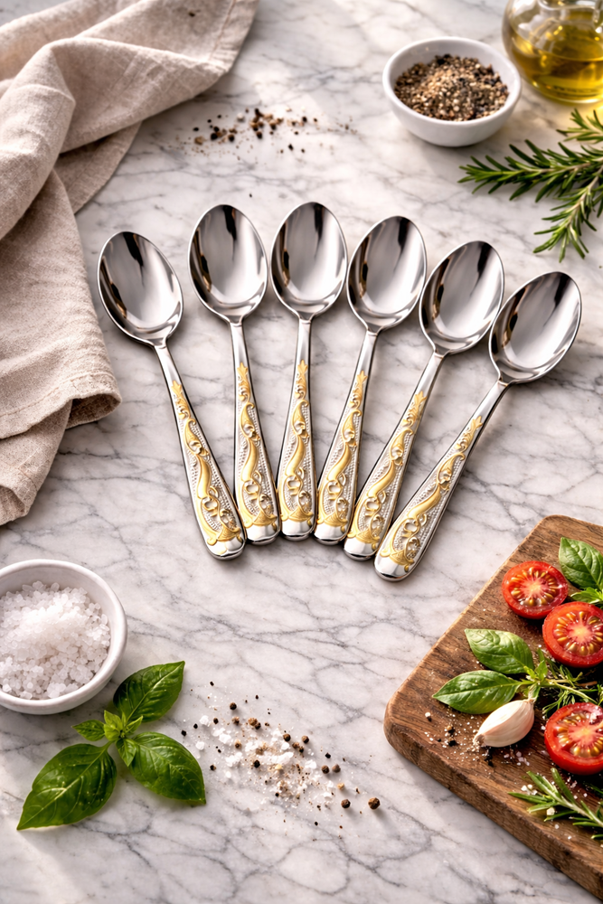 Spoon Silver & Gold 6pc DB07