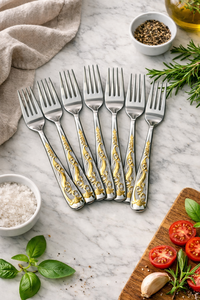 Fork Silver & Gold 6pc DB07